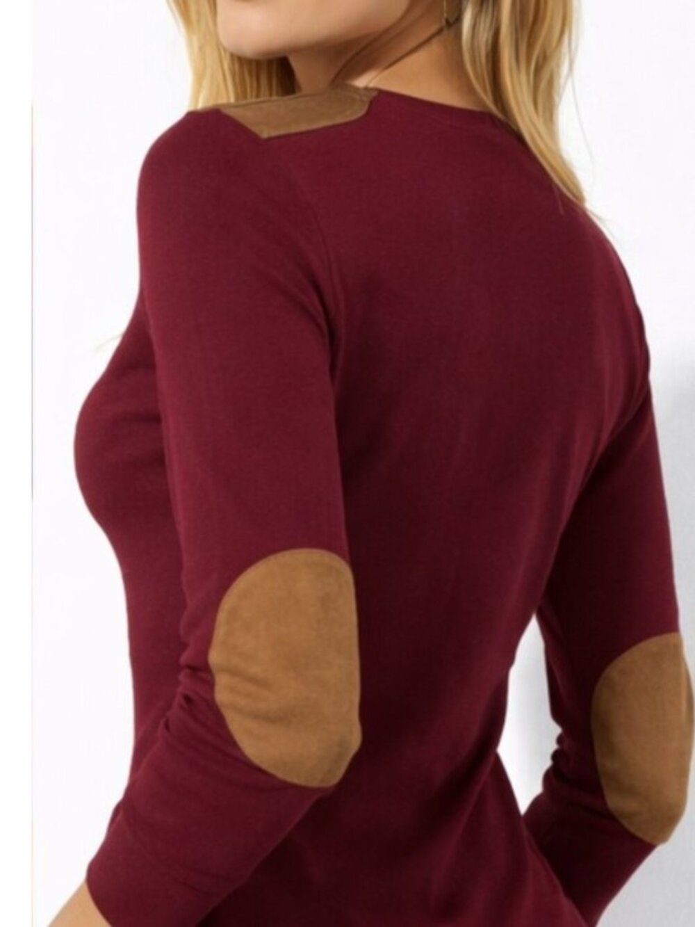 New, Ralph Lauren Suede Zip Shoulder Long Sleeve Crew Neck